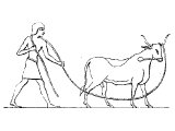Egyptian capturing the wild bull or antelope with lasso